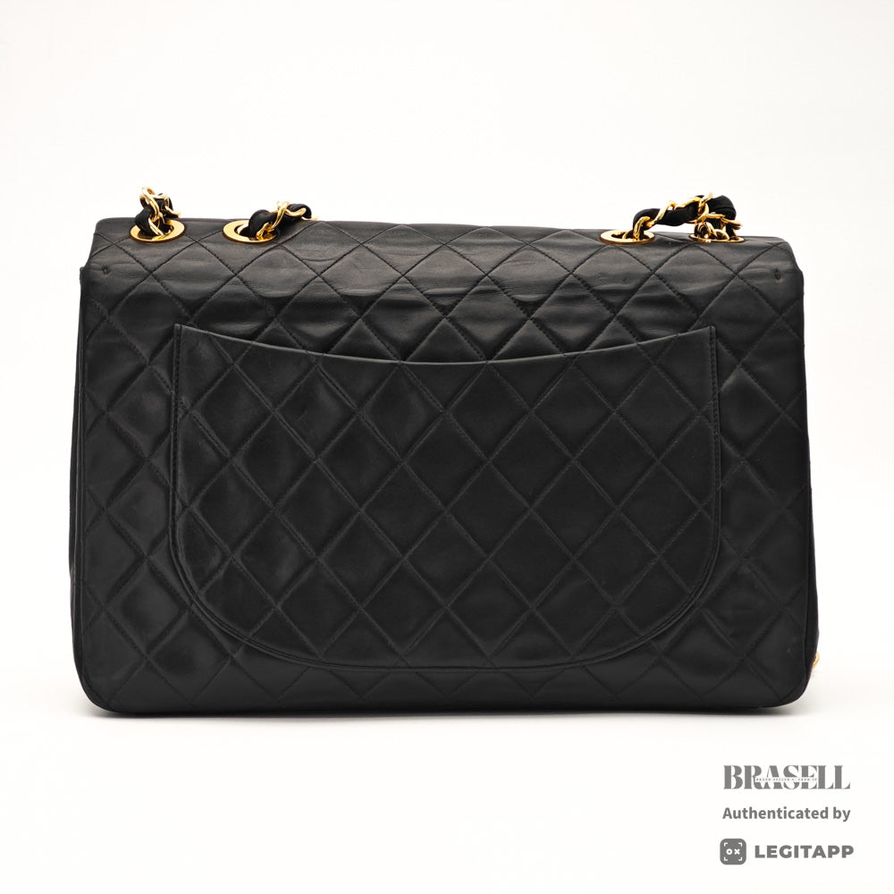 CHANEL Maxi Jumbo Matelasse Lambskin Black Shoulder Bag 【ImportFeeFREE】