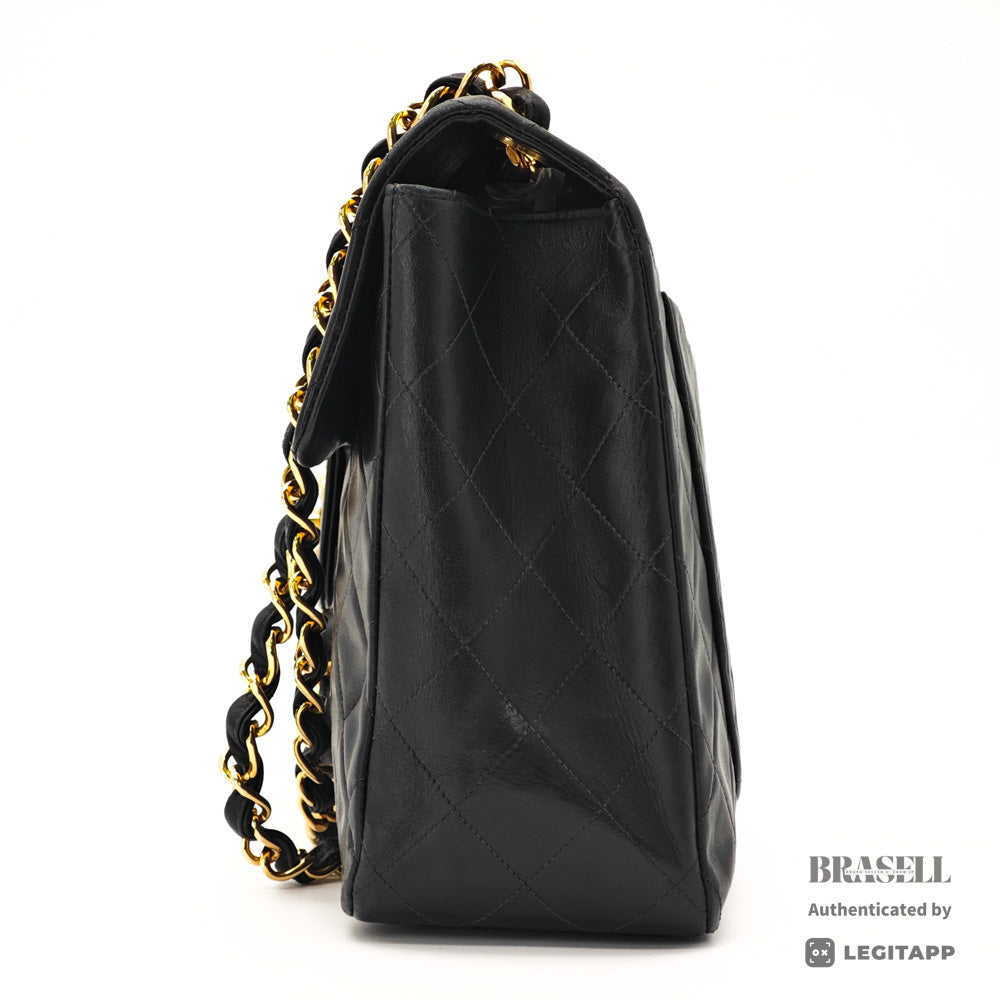 CHANEL Maxi Jumbo Matelasse Lambskin Black Shoulder Bag 【ImportFeeFREE】