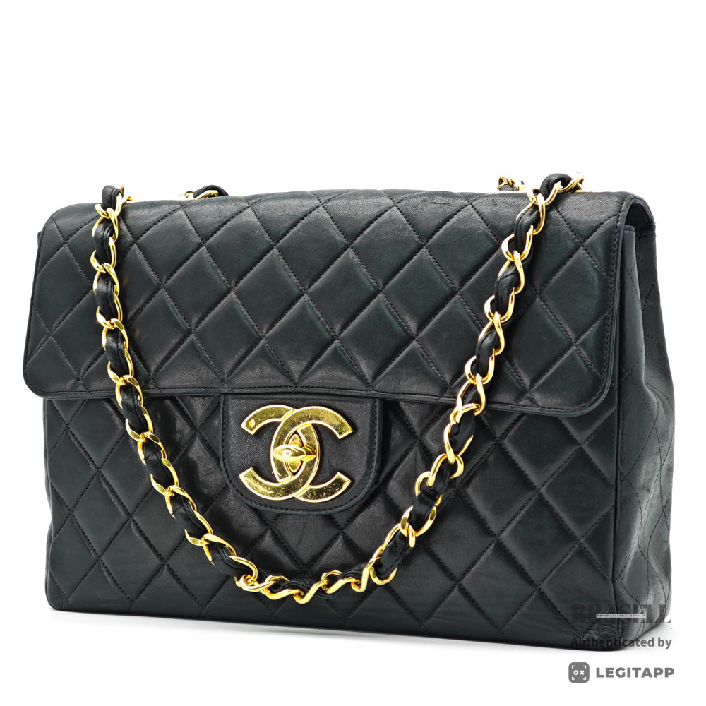 CHANEL Jumbo Matelasse Lambskin Black Shoulder Bag 【ImportFeeFREE】