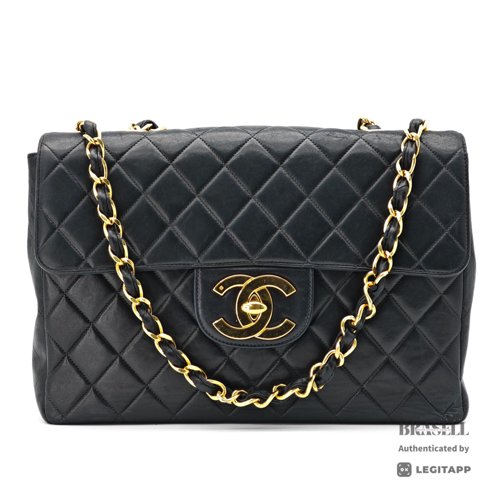 CHANEL Jumbo Matelasse Lambskin Black Shoulder Bag 【ImportFeeFREE】