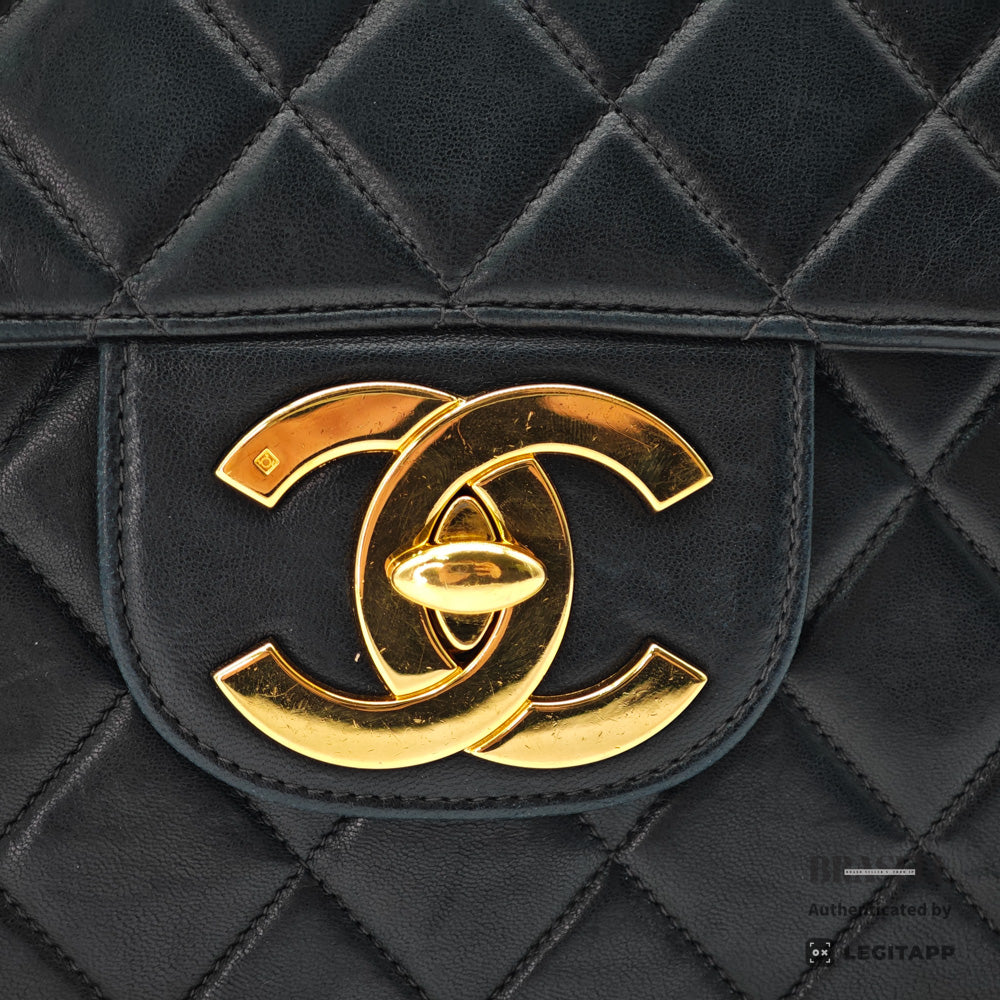CHANEL Jumbo Matelasse Lambskin Black Shoulder Bag 【ImportFeeFREE】