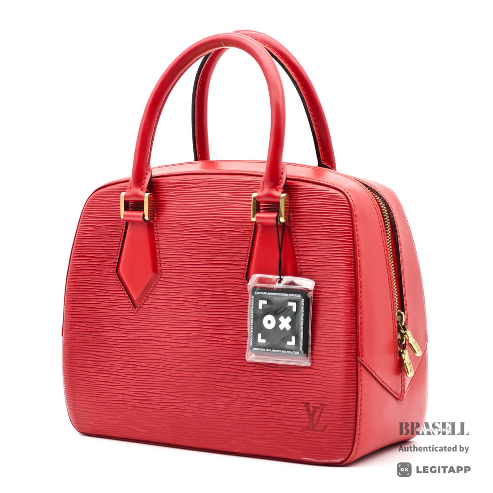 LOUIS VUITTON Sablon Epi Leather Handbag Red M52047 【ImportFeeFREE】