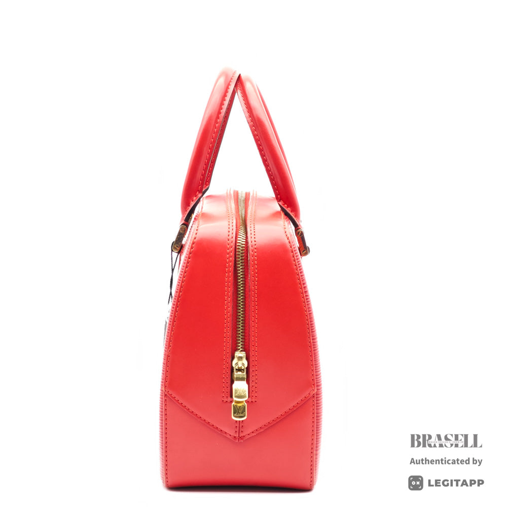 LOUIS VUITTON Sablon Epi Leather Handbag Red M52047 【ImportFeeFREE】