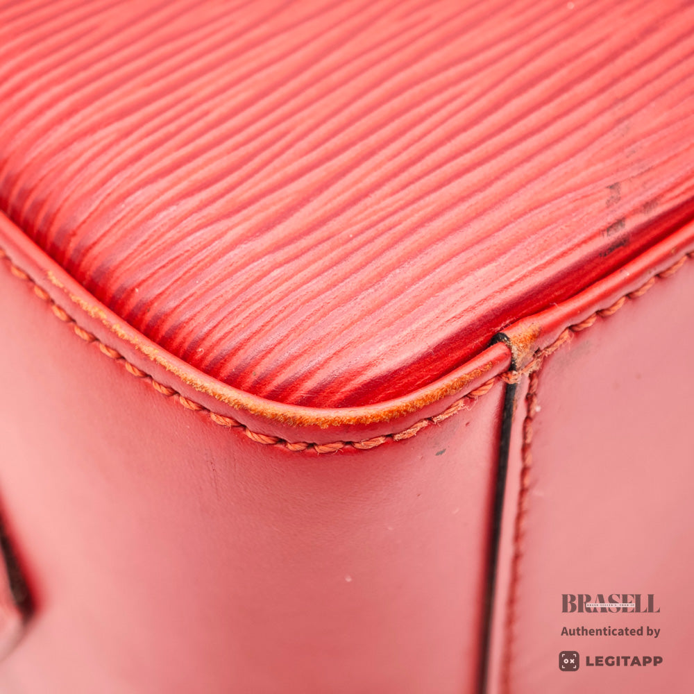 LOUIS VUITTON Sablon Epi Leather Handbag Red M52047 【ImportFeeFREE】