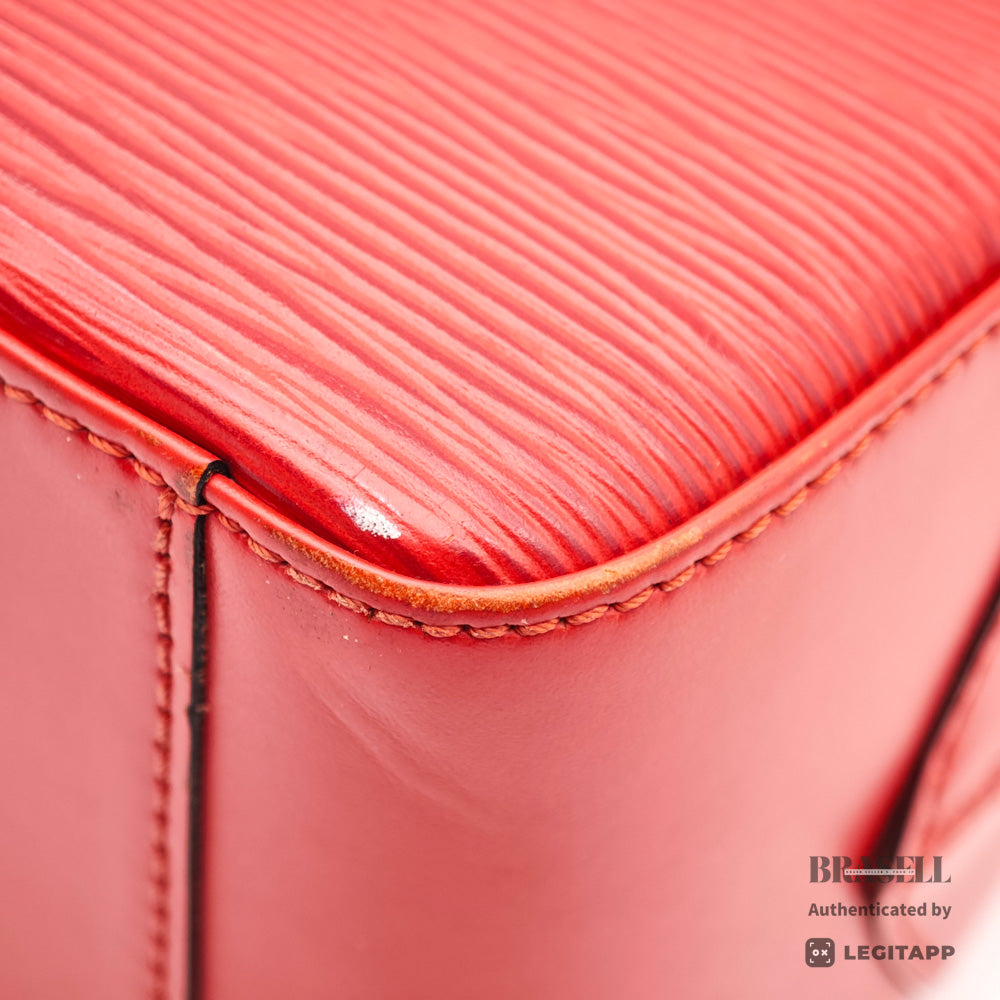 LOUIS VUITTON Sablon Epi Leather Handbag Red M52047 【ImportFeeFREE】