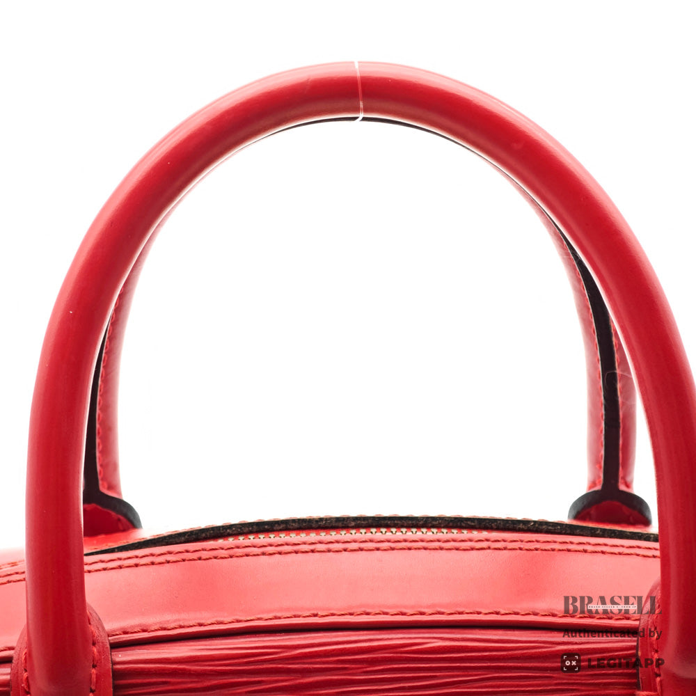 LOUIS VUITTON Sablon Epi Leather Handbag Red M52047 【ImportFeeFREE】