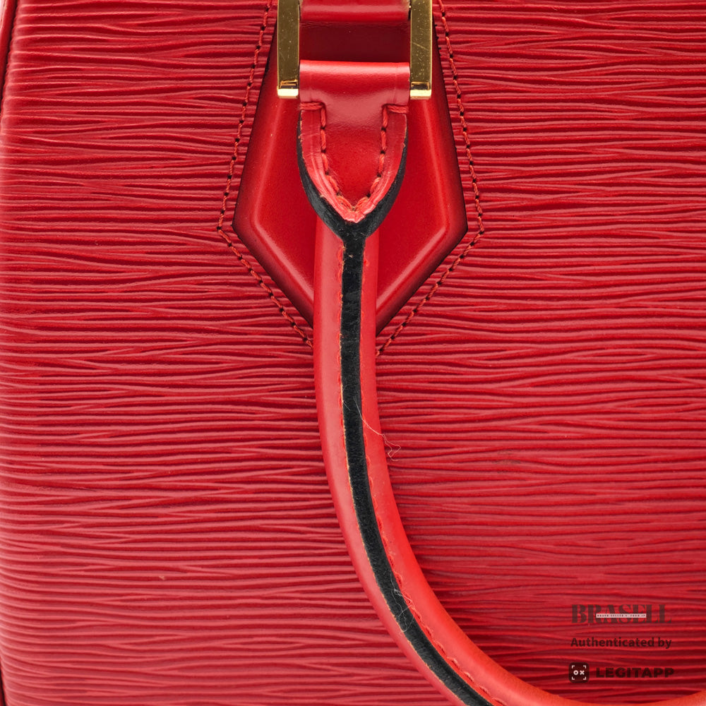 LOUIS VUITTON Sablon Epi Leather Handbag Red M52047 【ImportFeeFREE】