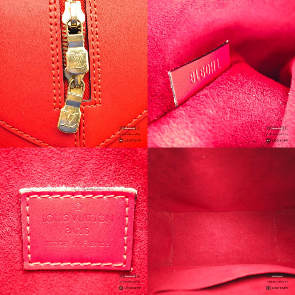LOUIS VUITTON Sablon Epi Leather Handbag Red M52047 【ImportFeeFREE】