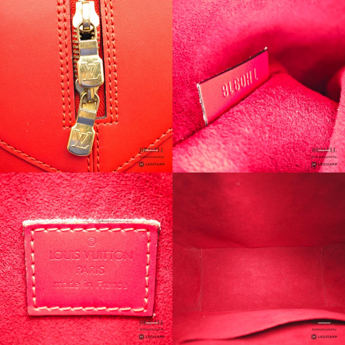 LOUIS VUITTON Sablon Epi Leather Handbag Red M52047 【ImportFeeFREE】