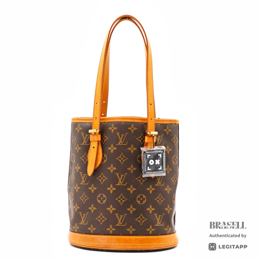 LOUIS VUITTON BucketPM Monogram Canvas Brown ShoulderBag M42238【ImportFeeFREE】