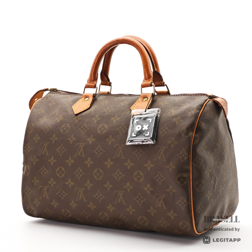 LOUIS VUITTON Speedy 35 Monogram Canvas Brown Hand Bag M41524 【ImportFeeFREE】