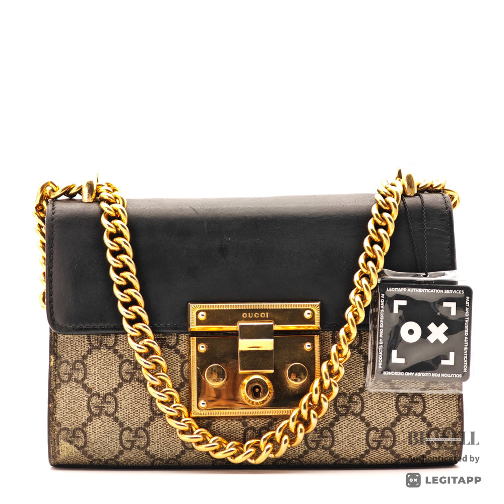 GUCCI Padlock GG Supreme Canvas Chain Shoulder Bag 【ImportFeeFREE】