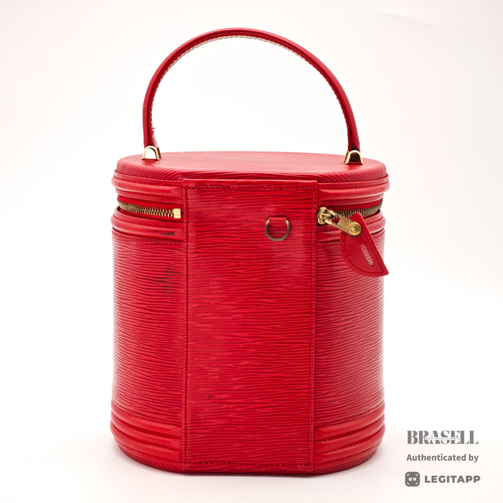 LOUIS VUITTON Epi Cannes Vanity Hand Bag M48037 Red Leather【ImportFeeFREE】
