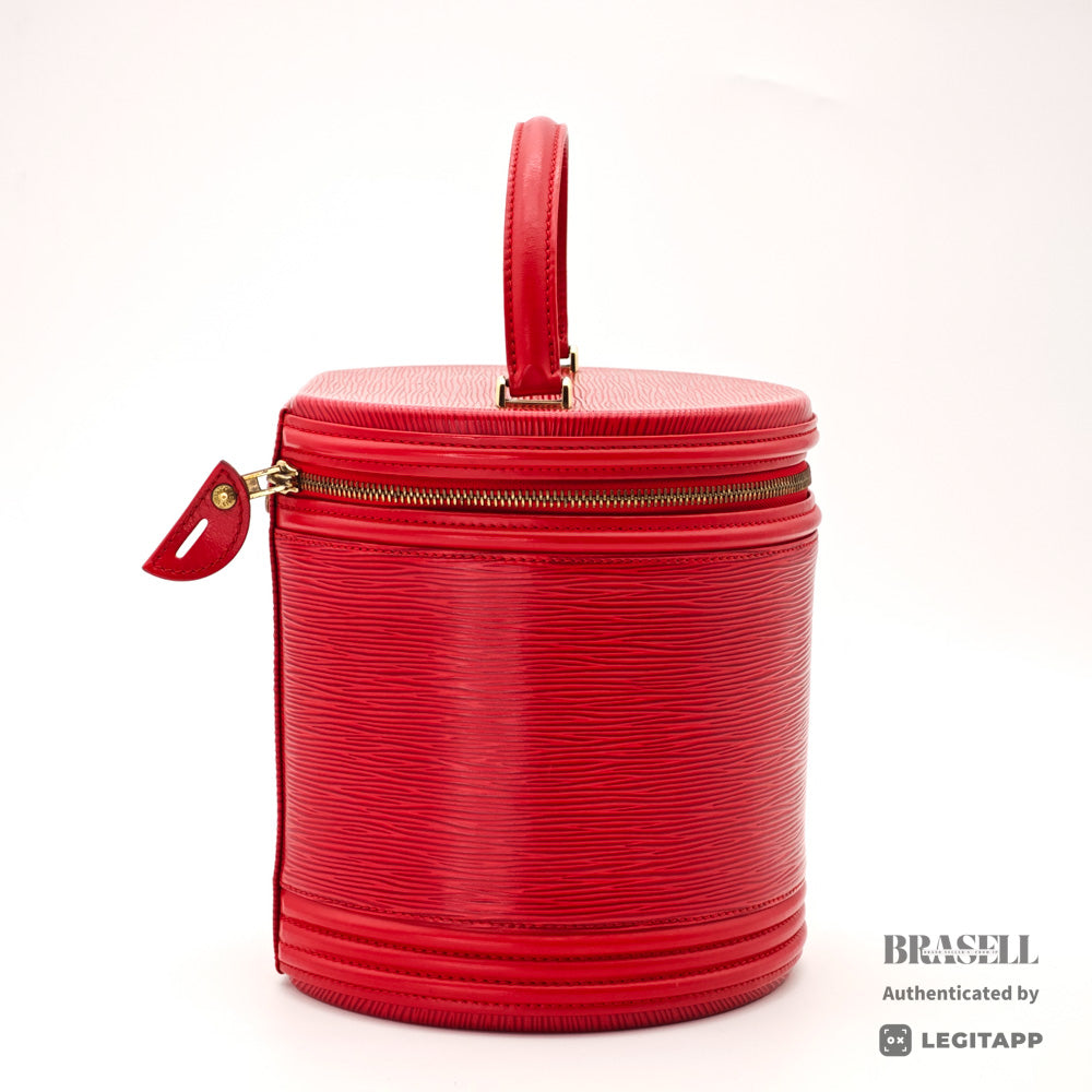 LOUIS VUITTON Epi Cannes Vanity Hand Bag M48037 Red Leather【ImportFeeFREE】