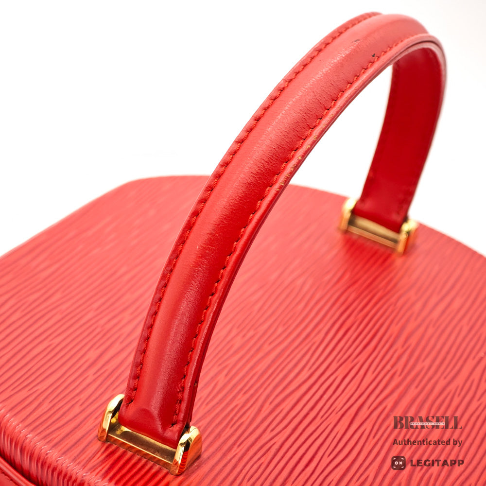 LOUIS VUITTON Epi Cannes Vanity Hand Bag M48037 Red Leather【ImportFeeFREE】