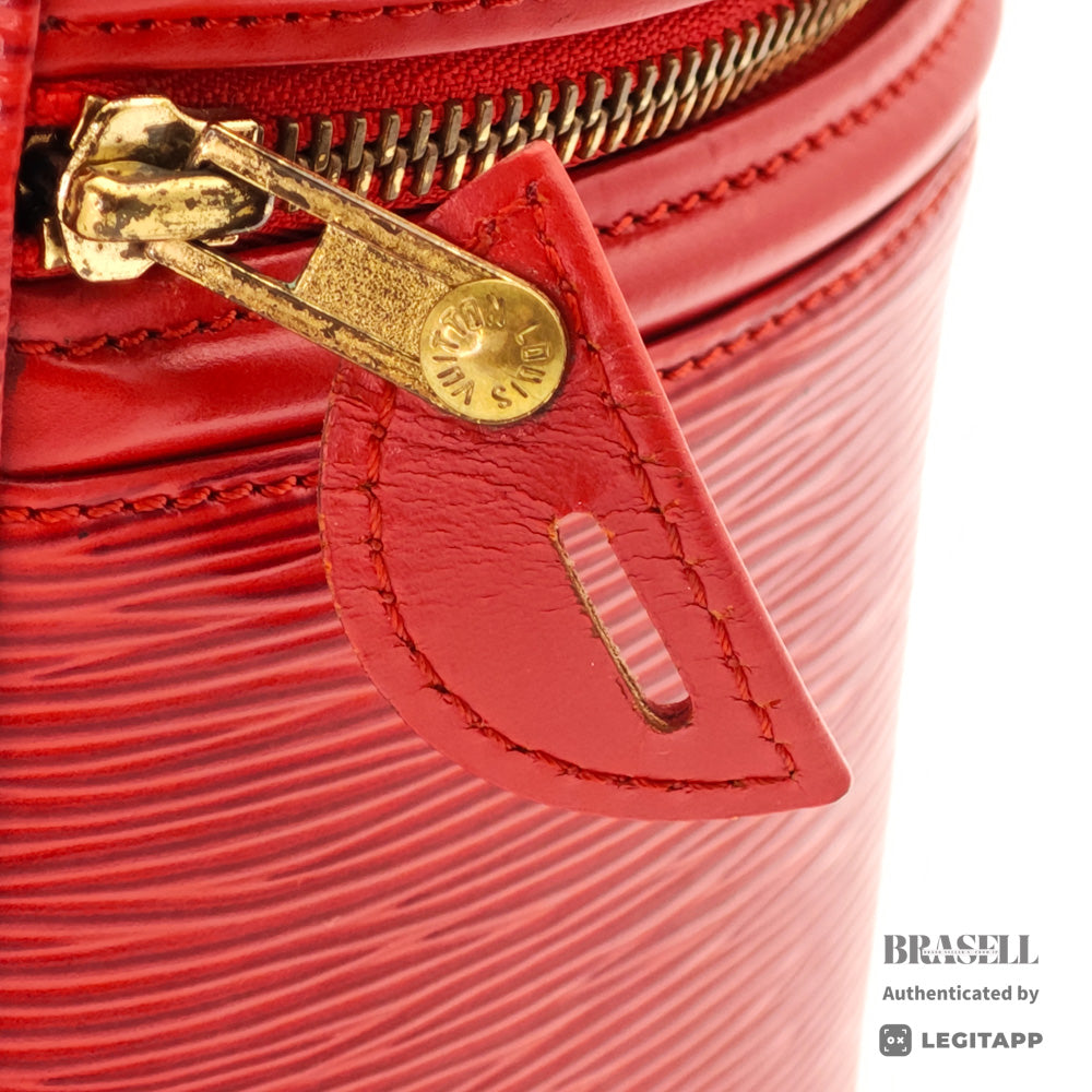 LOUIS VUITTON Epi Cannes Vanity Hand Bag M48037 Red Leather【ImportFeeFREE】