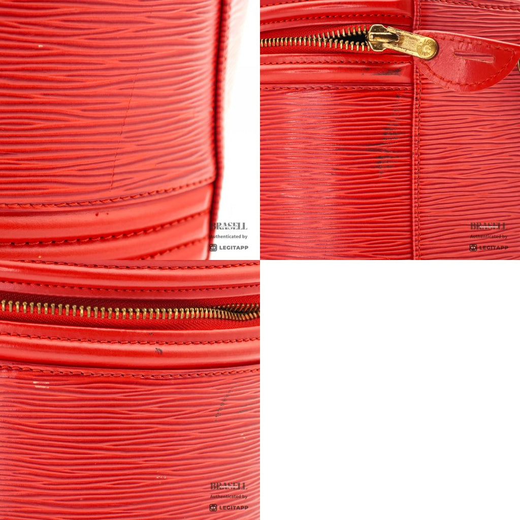 LOUIS VUITTON Epi Cannes Vanity Hand Bag M48037 Red Leather【ImportFeeFREE】