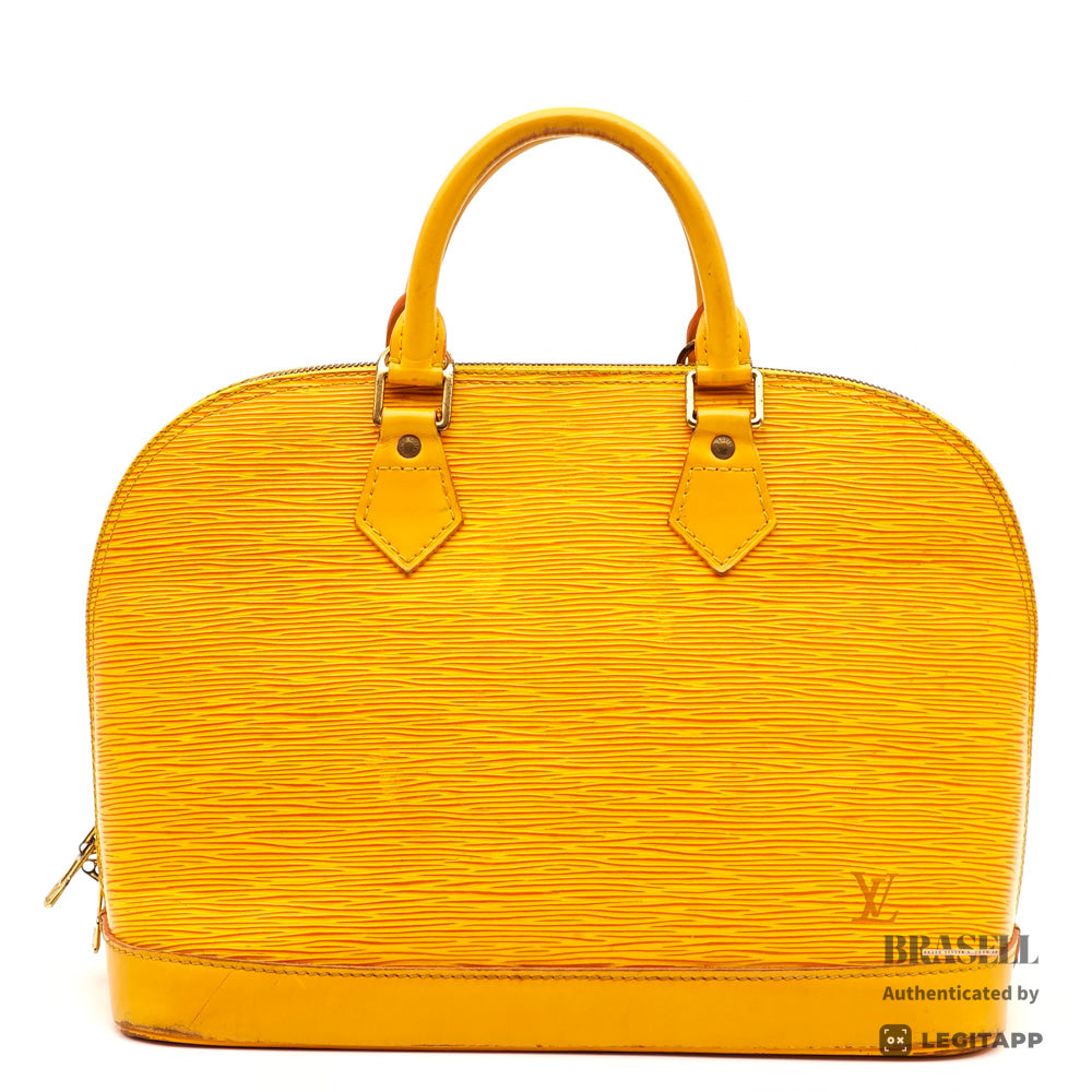 LOUIS VUITTON Alma PM Epi Leather Yellow Hand Bag M52149 【ImportFeeFREE】