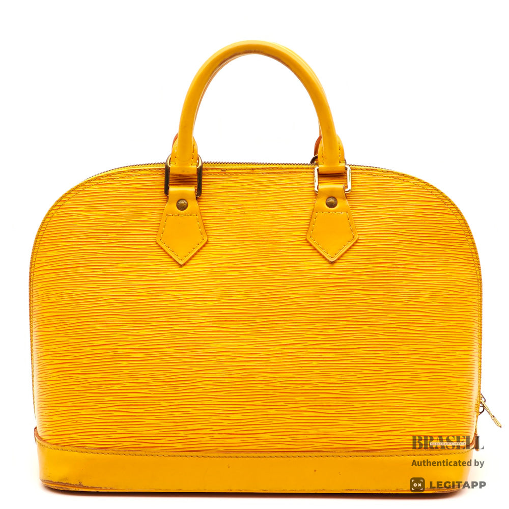 LOUIS VUITTON Alma PM Epi Leather Yellow Hand Bag M52149 【ImportFeeFREE】