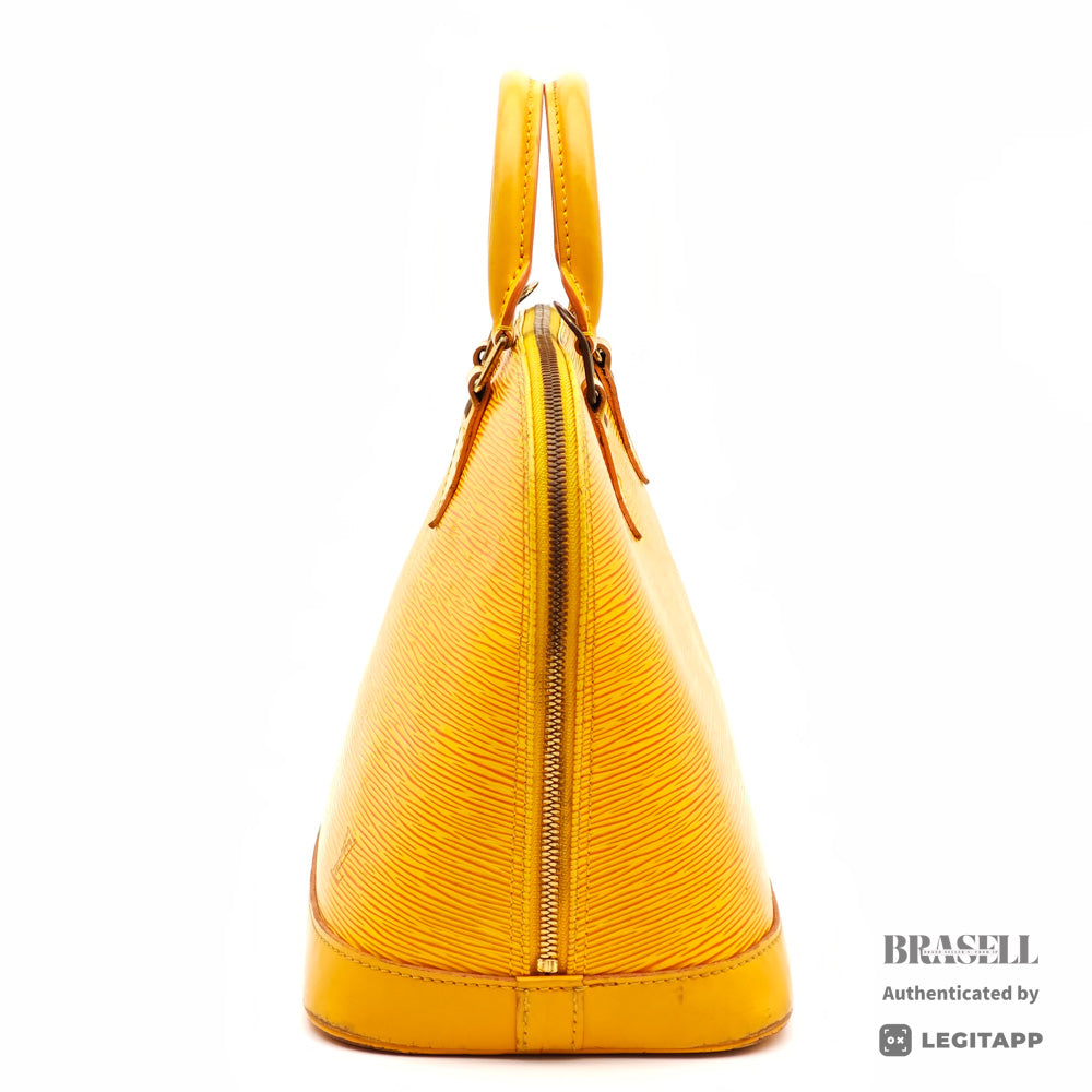 LOUIS VUITTON Alma PM Epi Leather Yellow Hand Bag M52149 【ImportFeeFREE】