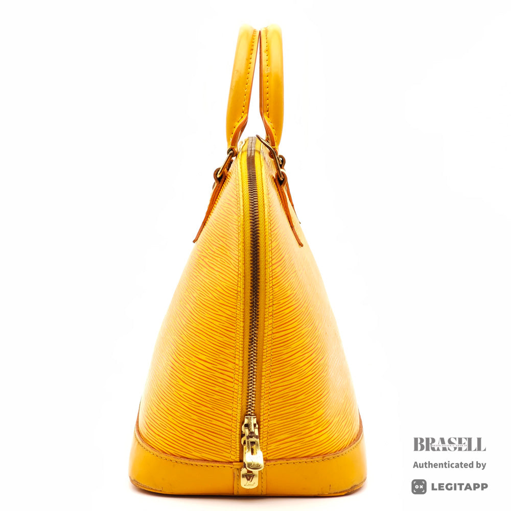 LOUIS VUITTON Alma PM Epi Leather Yellow Hand Bag M52149 【ImportFeeFREE】