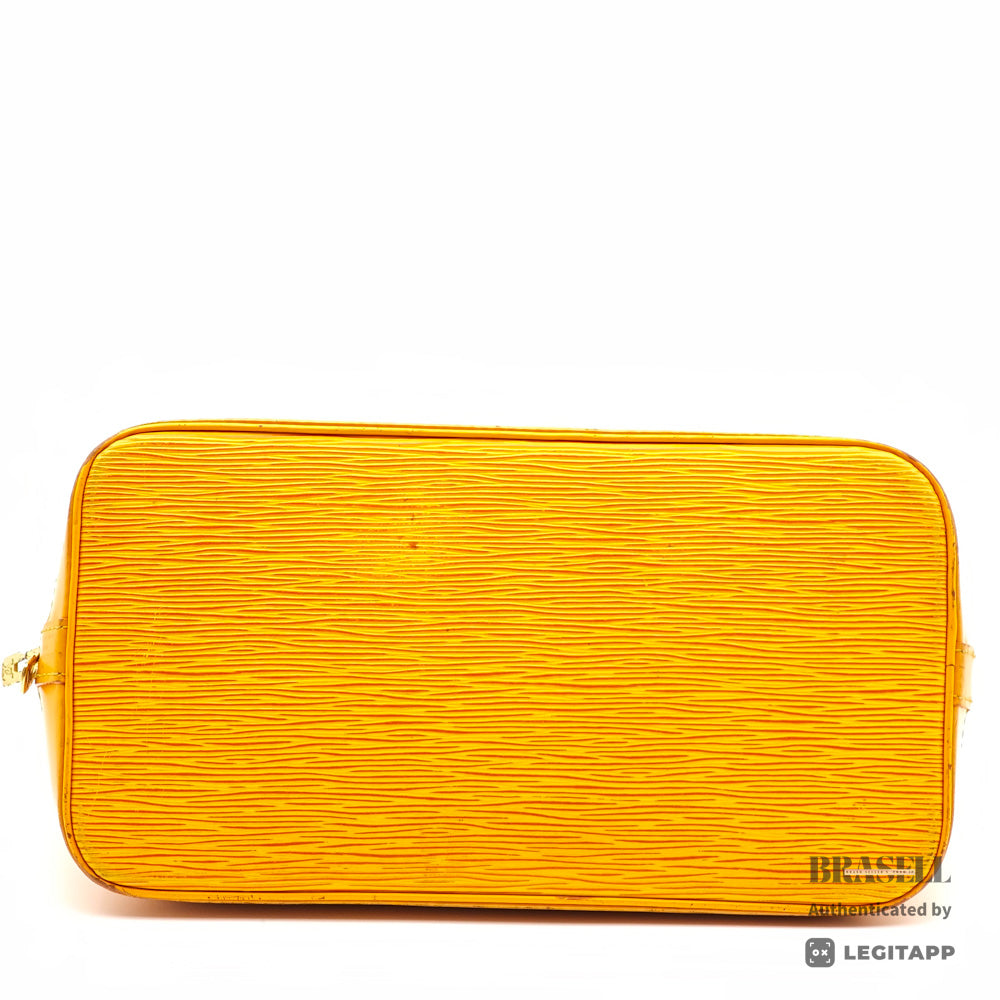 LOUIS VUITTON Alma PM Epi Leather Yellow Hand Bag M52149 【ImportFeeFREE】
