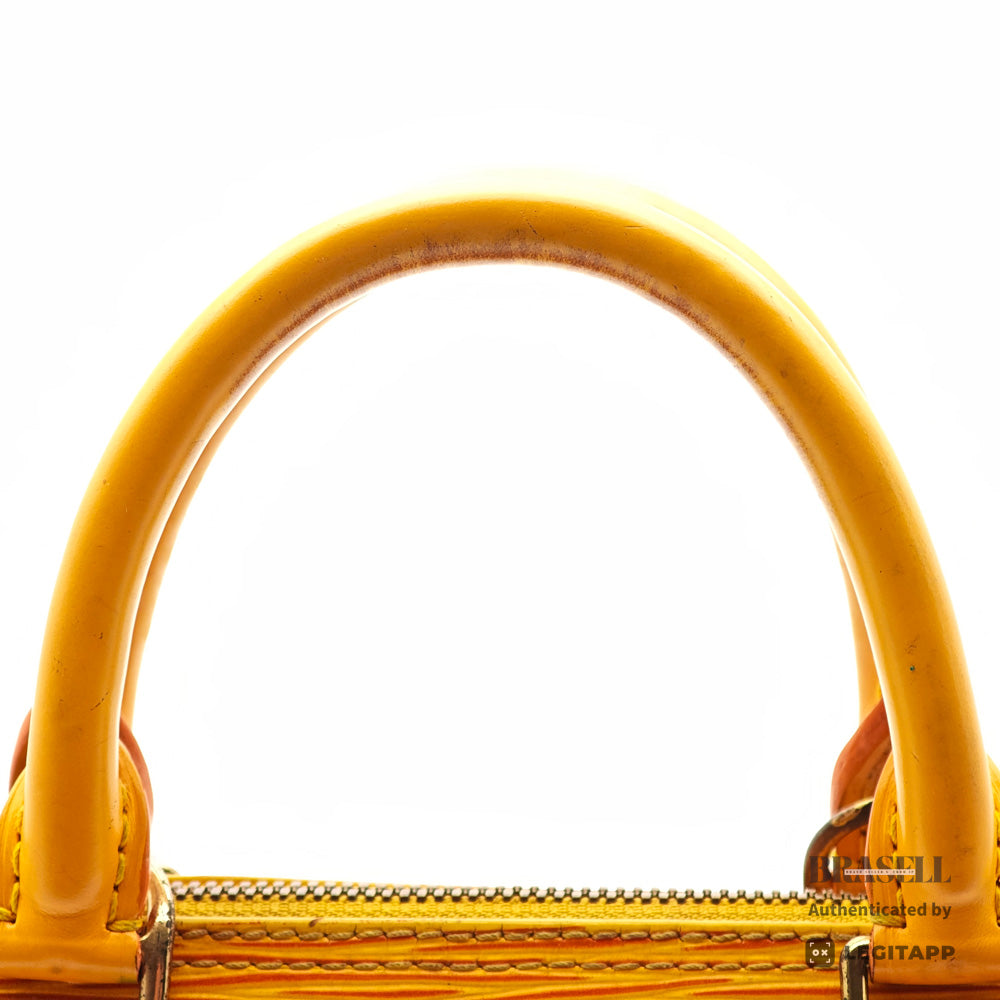 LOUIS VUITTON Alma PM Epi Leather Yellow Hand Bag M52149 【ImportFeeFREE】