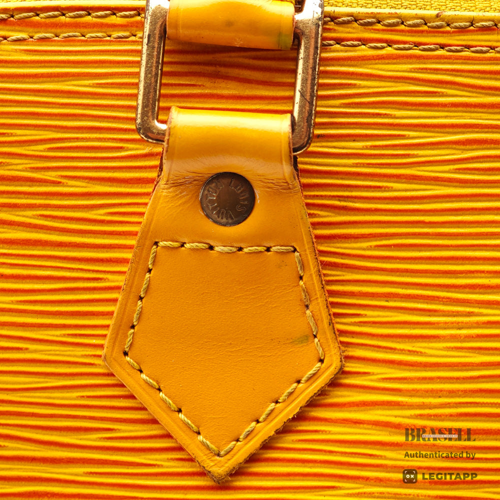 LOUIS VUITTON Alma PM Epi Leather Yellow Hand Bag M52149 【ImportFeeFREE】