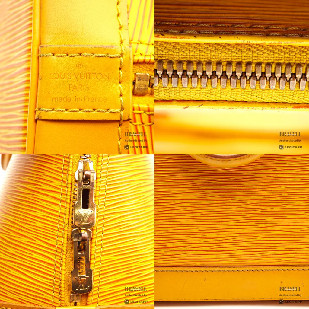 LOUIS VUITTON Alma PM Epi Leather Yellow Hand Bag M52149 【ImportFeeFREE】