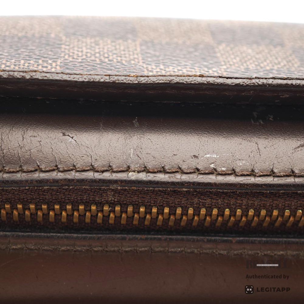 LOUIS VUITTON Noe BB Damier Canvas Brown Clutch Bag N51993 【ImportFeeFREE】