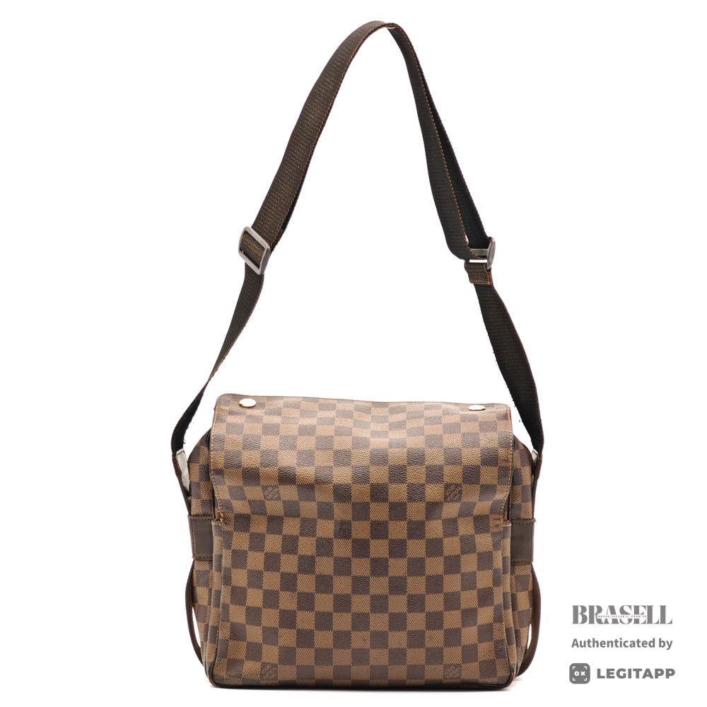LOUIS VUITTON Naviglio Damier Canvas Brown Shoulder Bag N45255 【ImportFeeFREE】