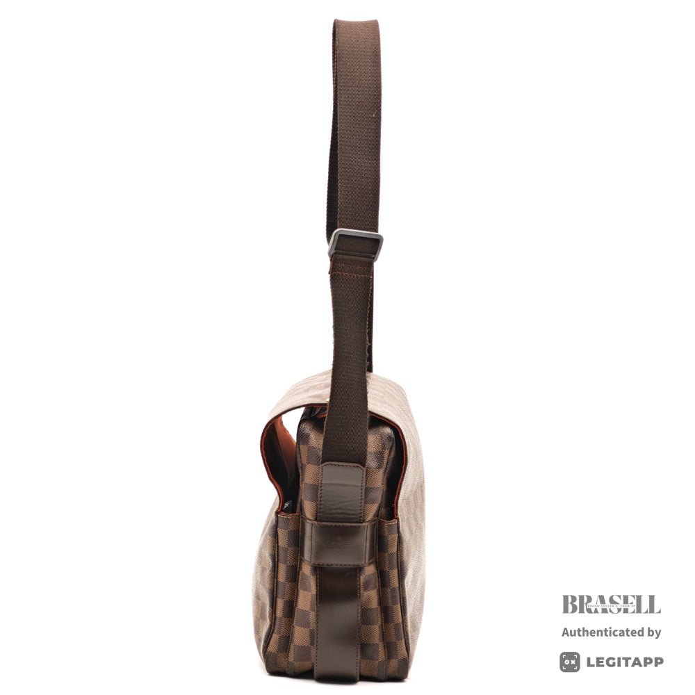 LOUIS VUITTON Naviglio Damier Canvas Brown Shoulder Bag N45255 【ImportFeeFREE】