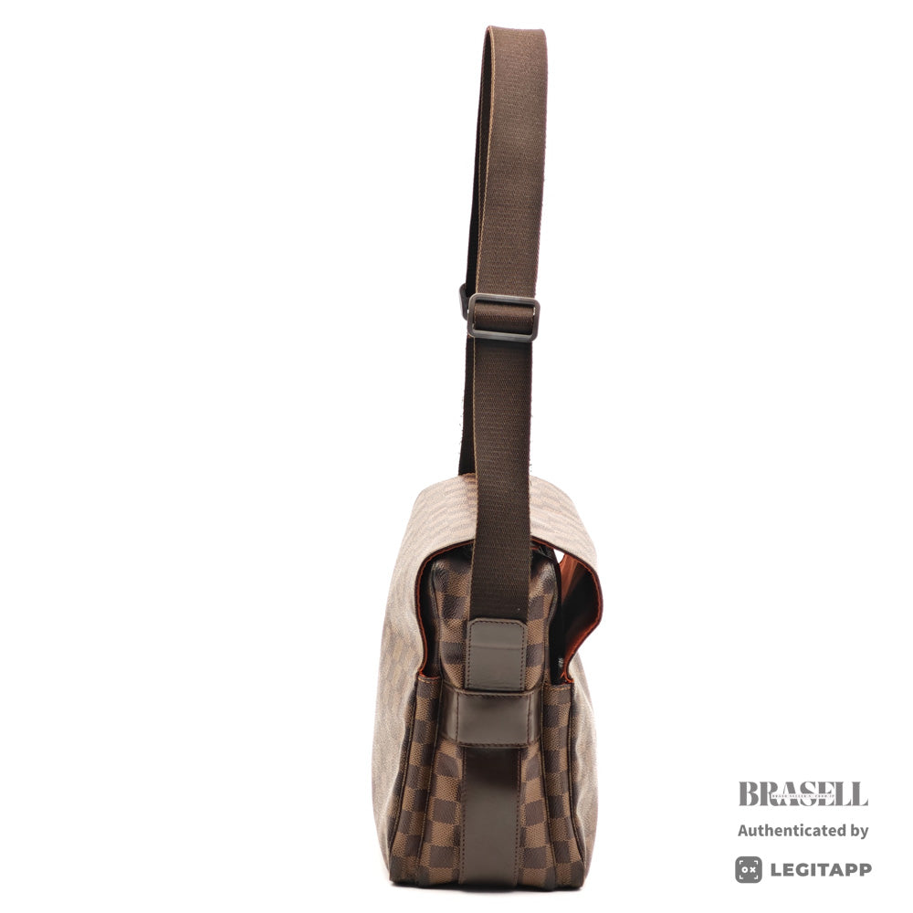 LOUIS VUITTON Naviglio Damier Canvas Brown Shoulder Bag N45255 【ImportFeeFREE】