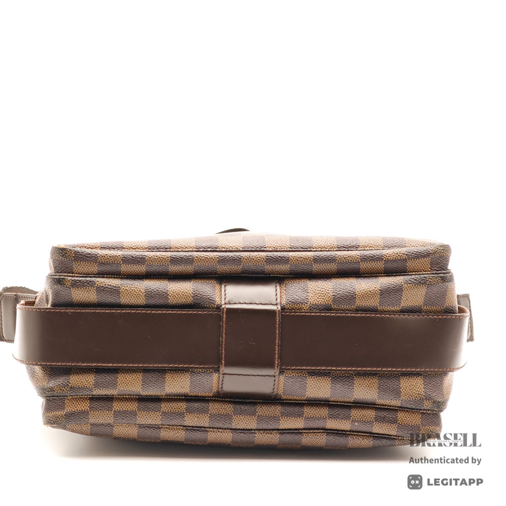 LOUIS VUITTON Naviglio Damier Canvas Brown Shoulder Bag N45255 【ImportFeeFREE】
