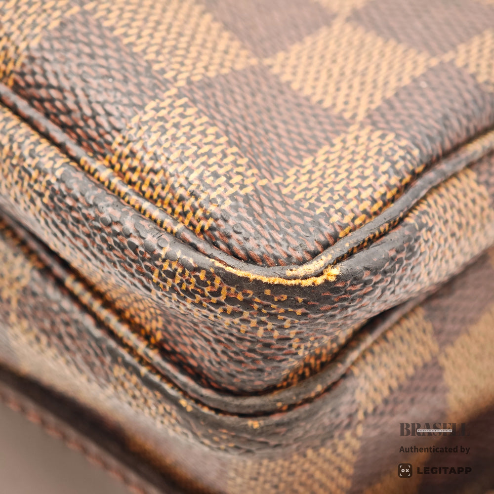 LOUIS VUITTON Naviglio Damier Canvas Brown Shoulder Bag N45255 【ImportFeeFREE】
