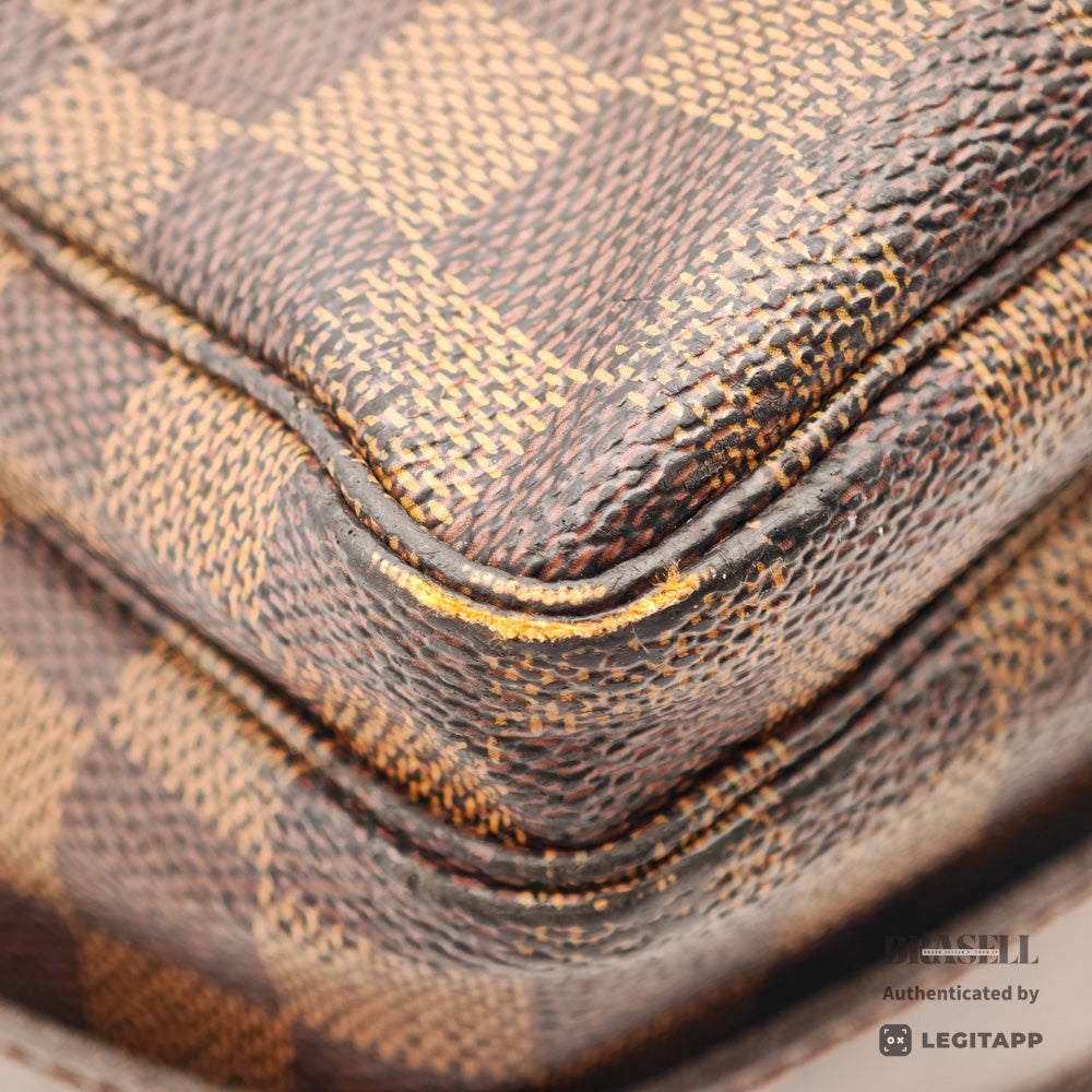 LOUIS VUITTON Naviglio Damier Canvas Brown Shoulder Bag N45255 【ImportFeeFREE】