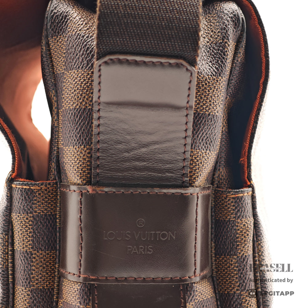 LOUIS VUITTON Naviglio Damier Canvas Brown Shoulder Bag N45255 【ImportFeeFREE】