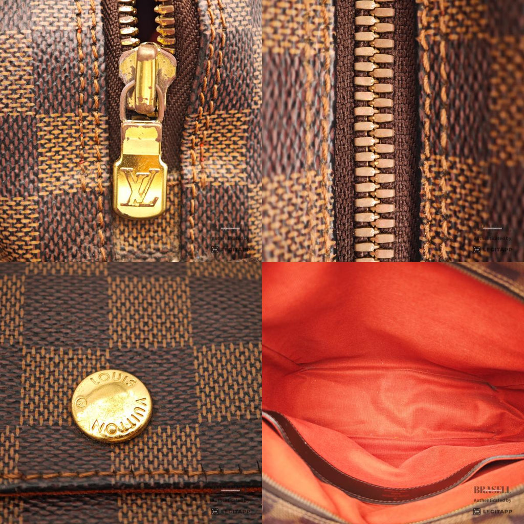 LOUIS VUITTON Naviglio Damier Canvas Brown Shoulder Bag N45255 【ImportFeeFREE】