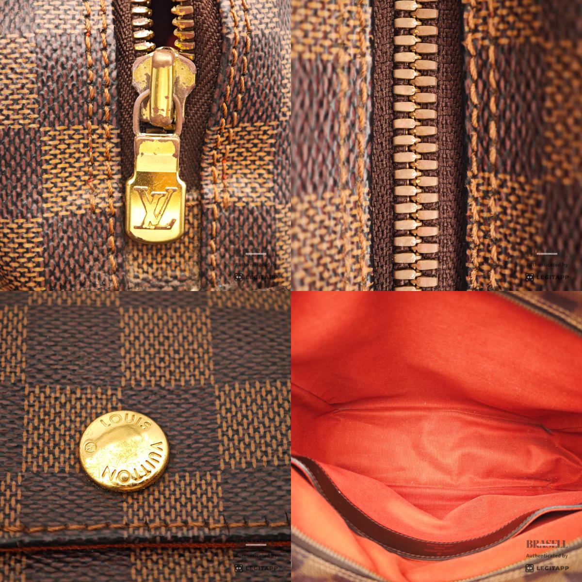 LOUIS VUITTON Naviglio Damier Canvas Brown Shoulder Bag N45255 【ImportFeeFREE】