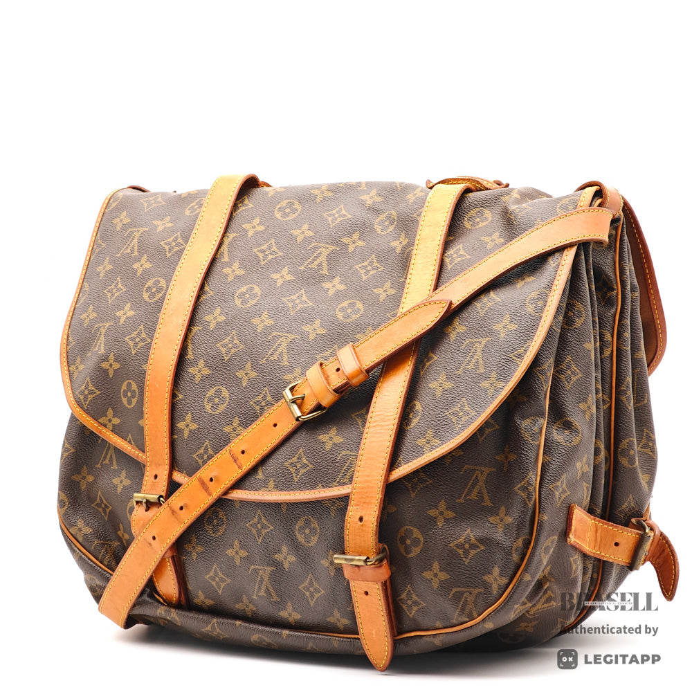 LOUIS VUITTON Saumur 43 Monogram Canvas Brown Crossbody Bag 【ImportFeeFREE】