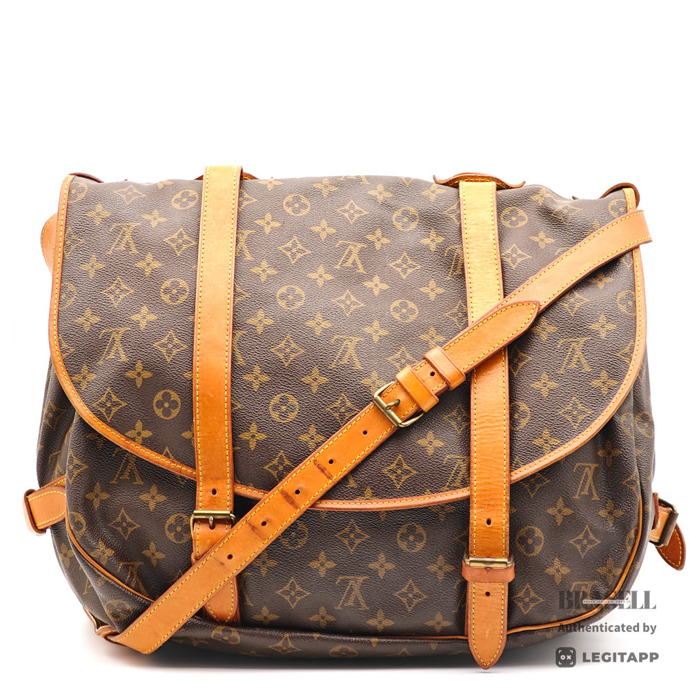 LOUIS VUITTON Saumur 43 Monogram Canvas Brown Crossbody Bag 【ImportFeeFREE】