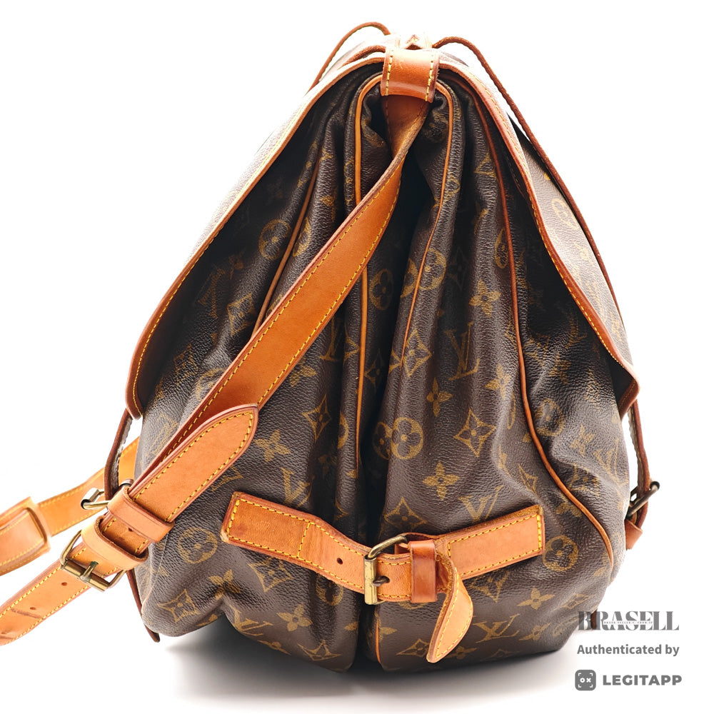 LOUIS VUITTON Saumur 43 Monogram Canvas Brown Crossbody Bag 【ImportFeeFREE】