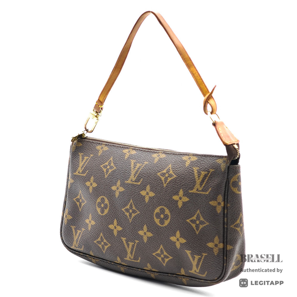 LOUIS VUITTON Pochette Monogram Canvas Brown Shoulder Bag 【ImportFeeFREE】