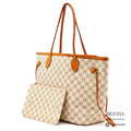 LOUIS VUITTON Neverfull MM Damier Azur Canvas White Tote Bag 【ImportFeeFREE】