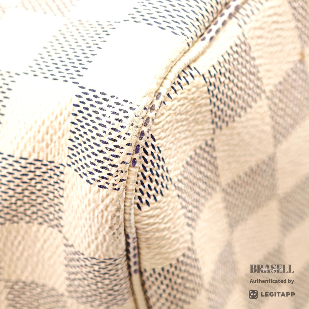 LOUIS VUITTON Neverfull MM Damier Azur Canvas White Tote Bag 【ImportFeeFREE】