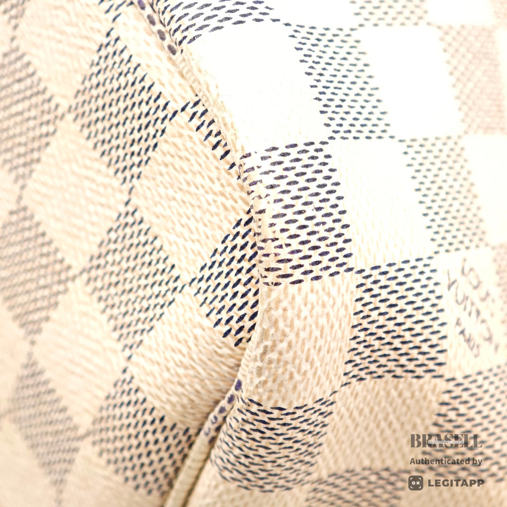 LOUIS VUITTON Neverfull MM Damier Azur Canvas White Tote Bag 【ImportFeeFREE】