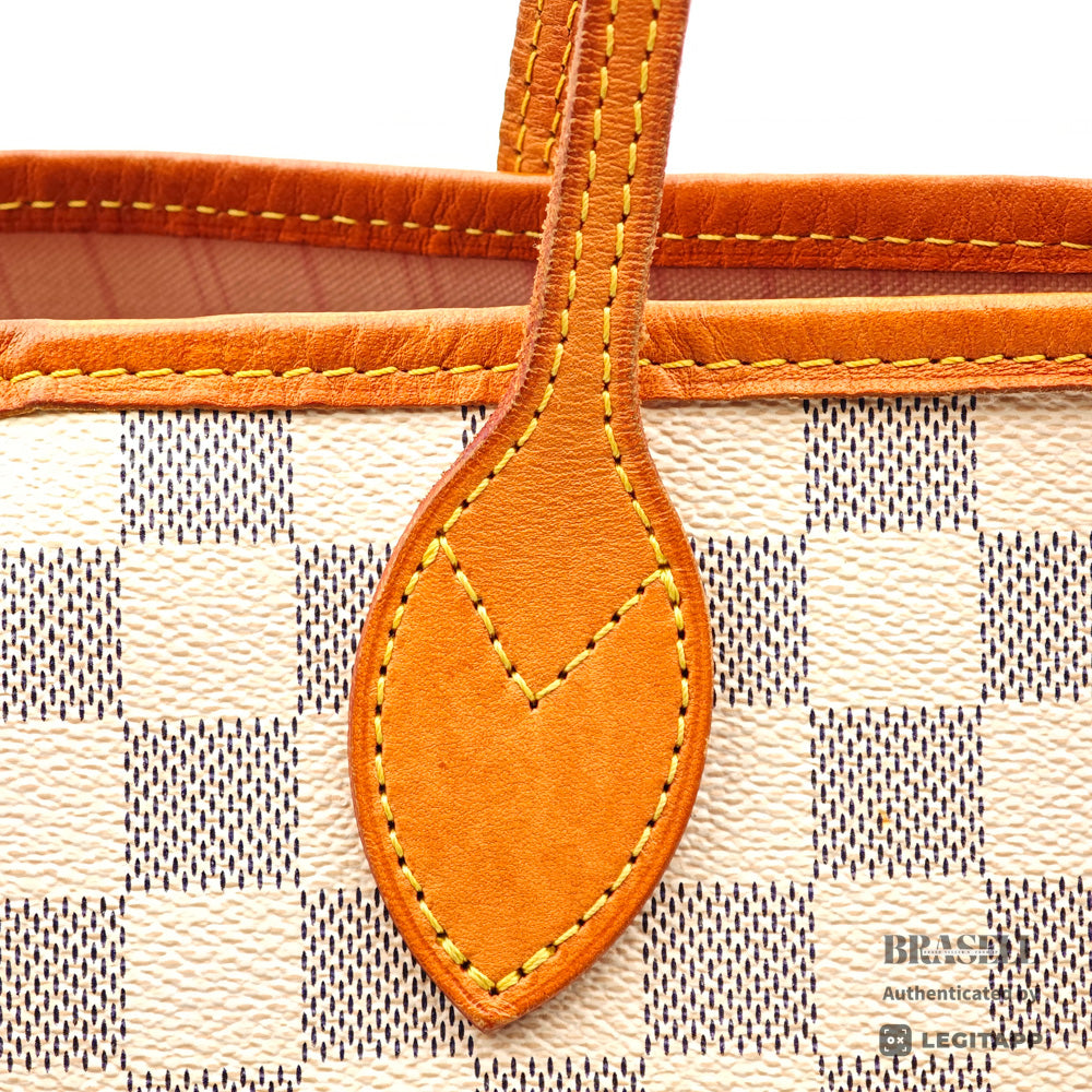 LOUIS VUITTON Neverfull MM Damier Azur Canvas White Tote Bag 【ImportFeeFREE】