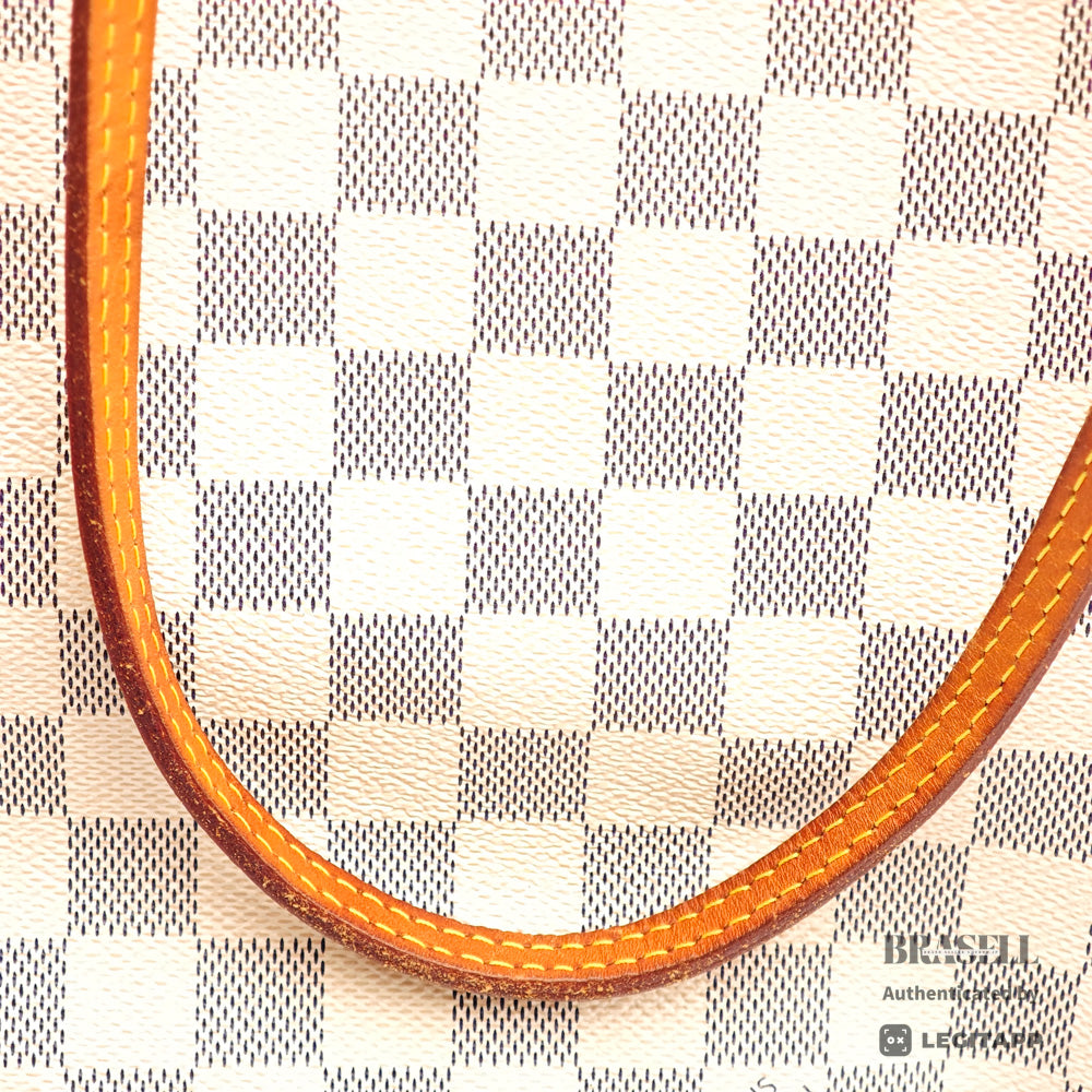 LOUIS VUITTON Neverfull MM Damier Azur Canvas White Tote Bag 【ImportFeeFREE】