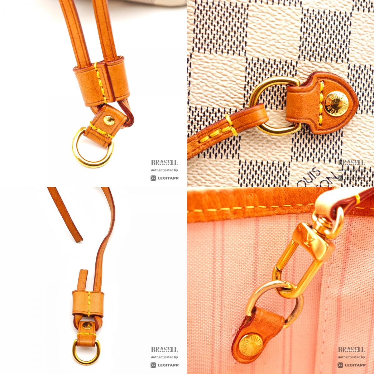 LOUIS VUITTON Neverfull MM Damier Azur Canvas White Tote Bag 【ImportFeeFREE】