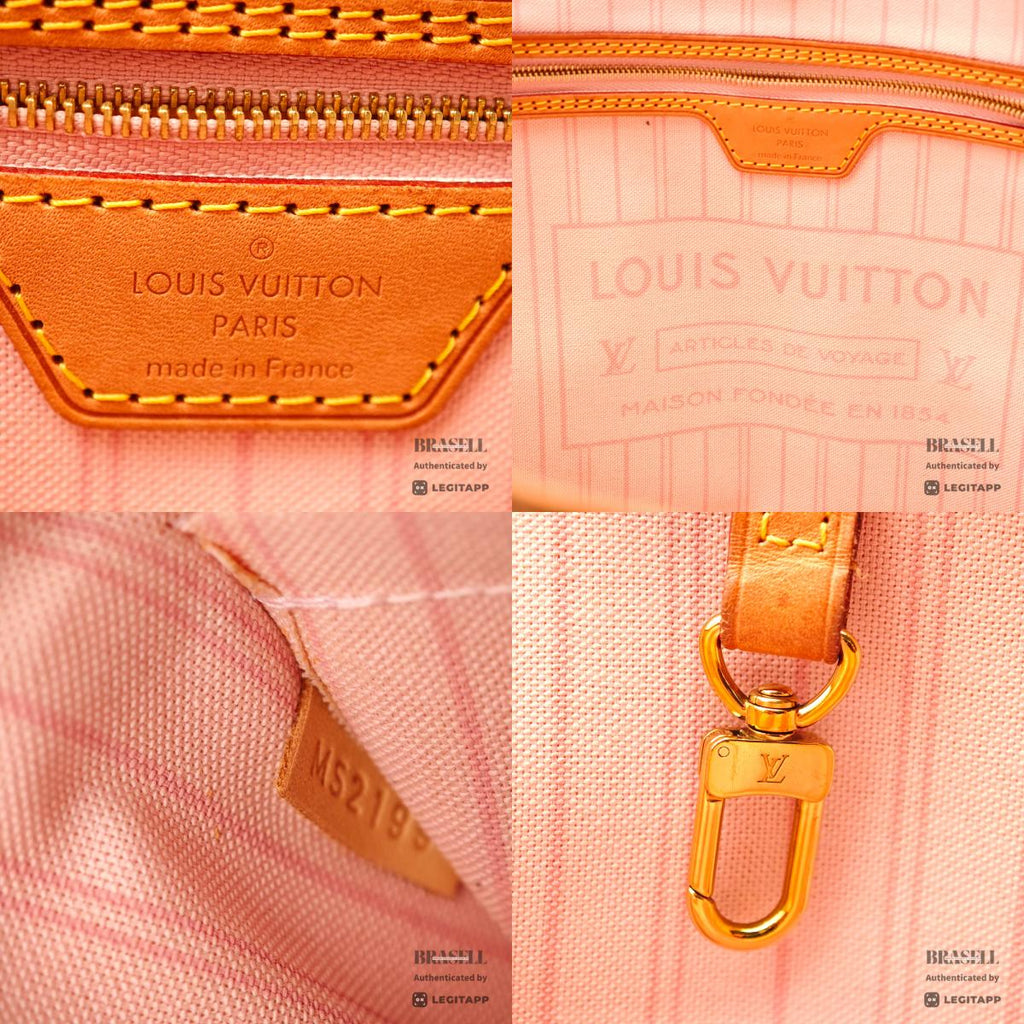 LOUIS VUITTON Neverfull MM Damier Azur Canvas White Tote Bag 【ImportFeeFREE】